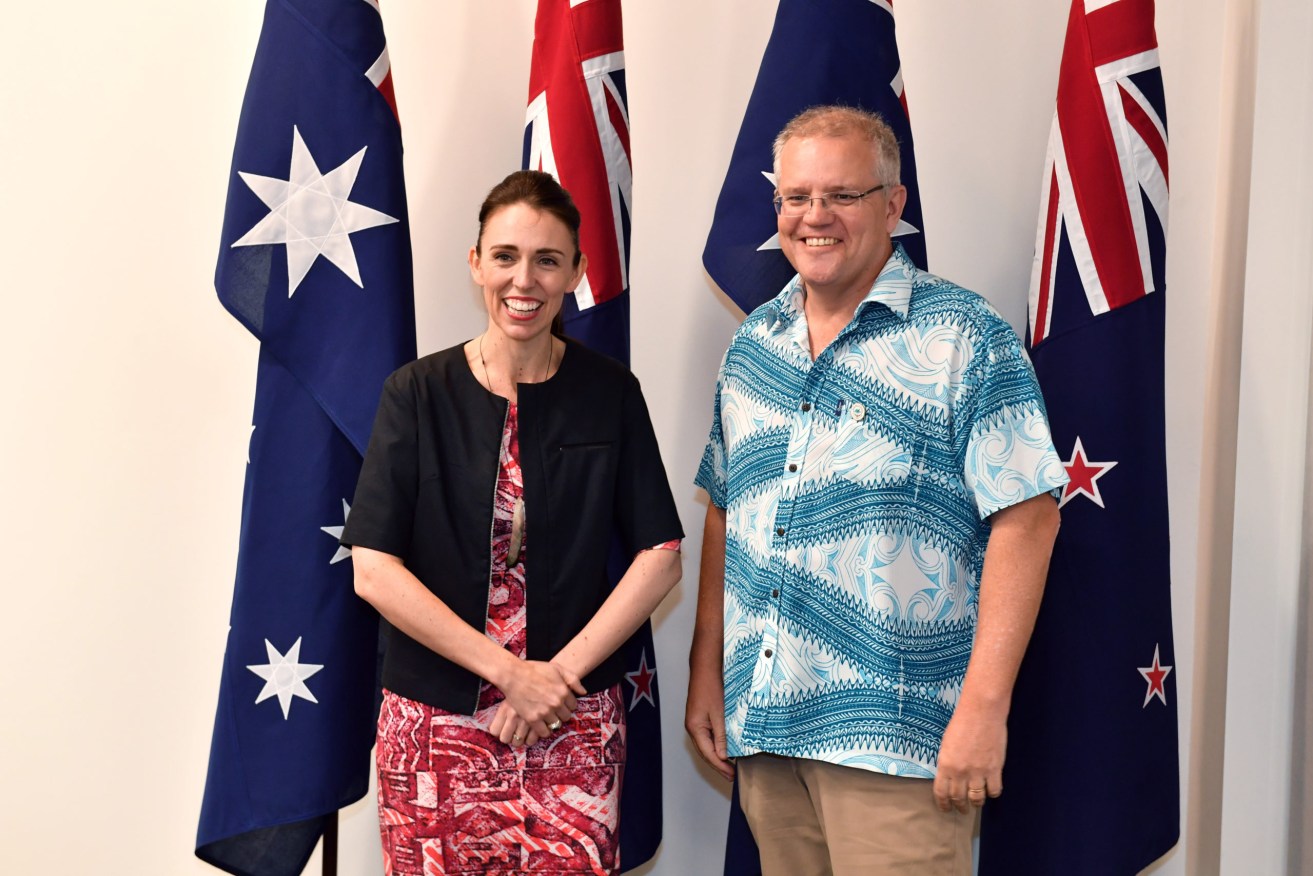 Jacinda Ardern and Scott Morrison spoke last night about the fate of the stranded woman. (Photo: Mick Tsikas/AAP PHOTOS)