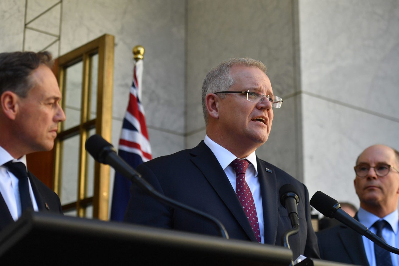 Prime Minister Scott Morrison has described a worsening Victorian outbreak as a big setback to economic recovery. (Photo: AAP Image/Mick Tsikas) 
