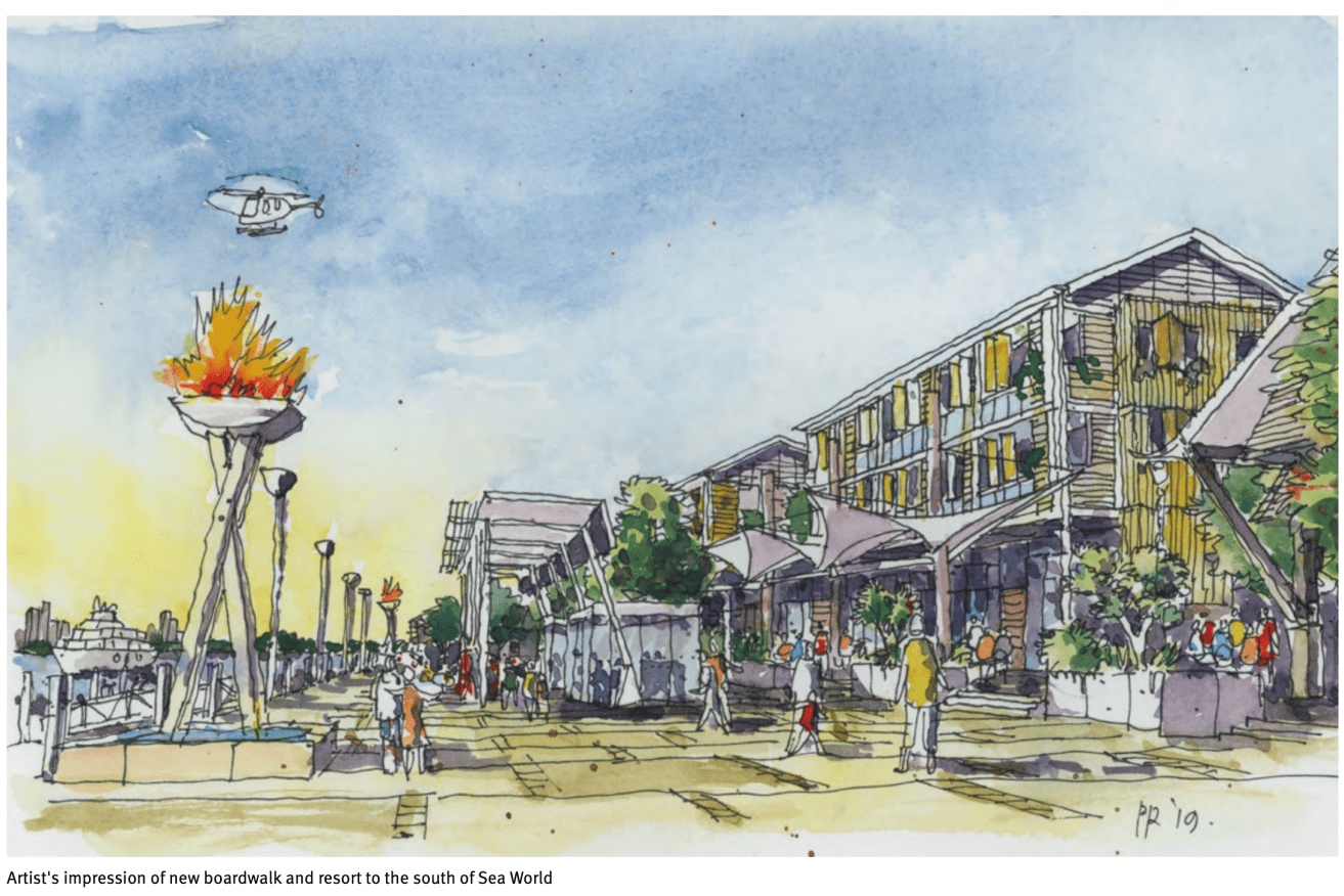 An artist's impression of possible future development at The Spit. (Photo: State Government)