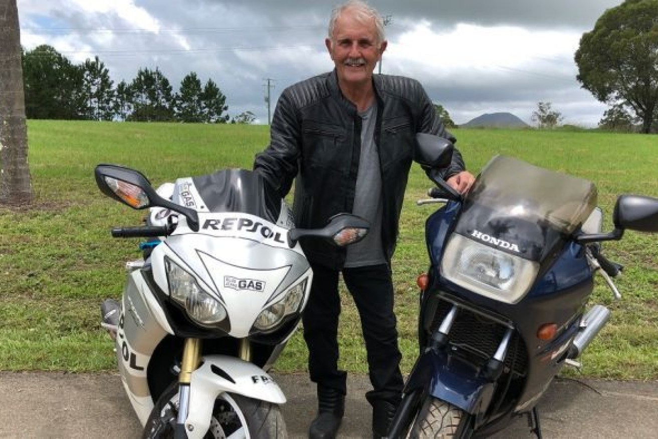 Rider John Laarkamp hopes a Sunshine Coast town will be recognised as motorcycle friendly. Photo: ABC