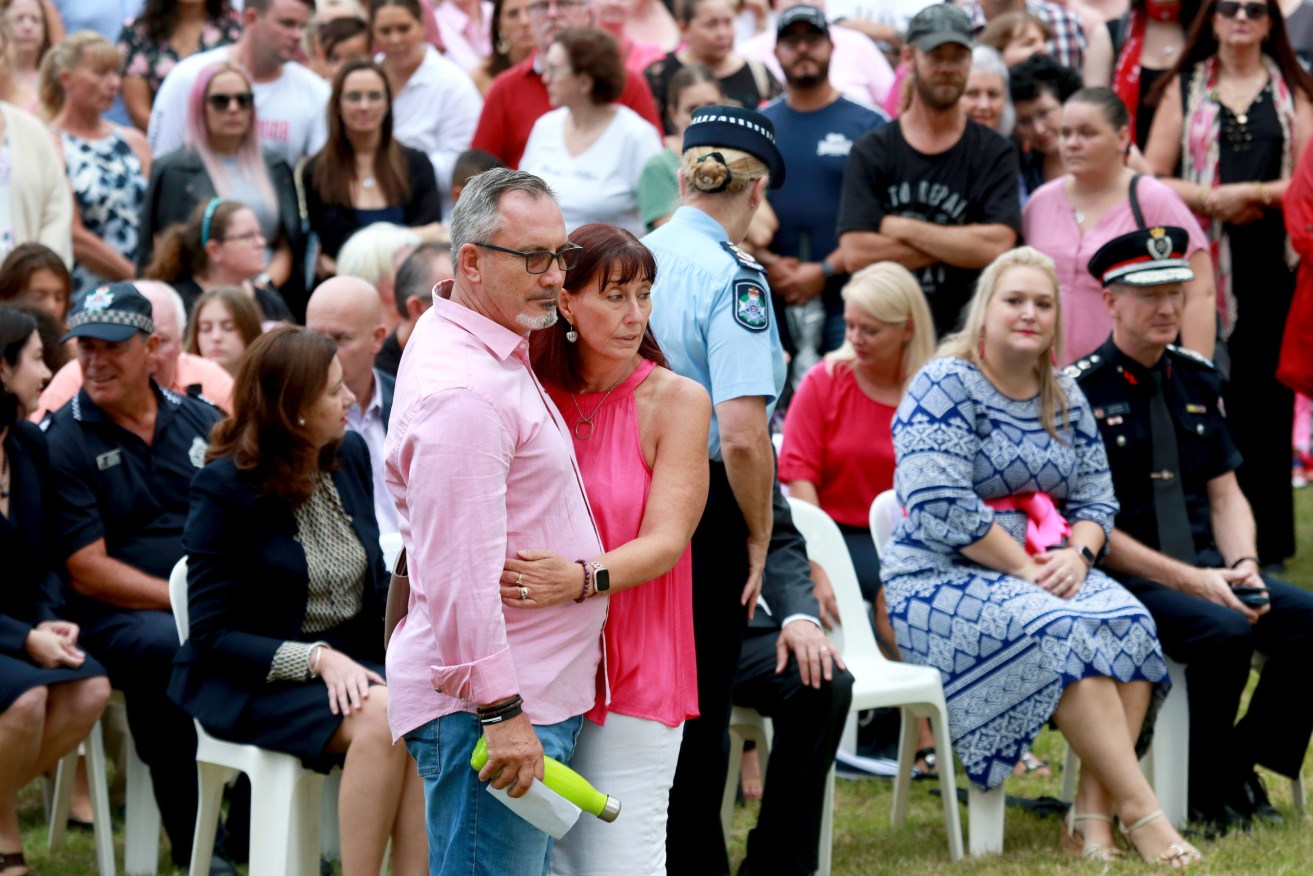 Hannah Clarke's parents, Lloyd and Suzanne, will farewell their daughter and her three children. (Sarah Marshall/AAP PHOTOS)