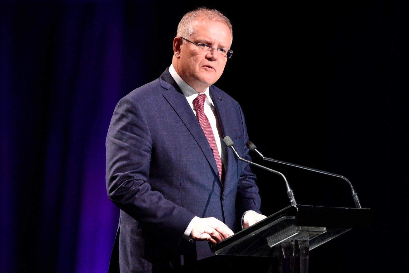 Scott Morrison surges further ahead in approval ratings. (Photo: AP PHOTO)