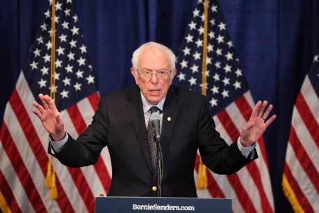 Falling behind, but defiant Sanders vows to stay in White House race
