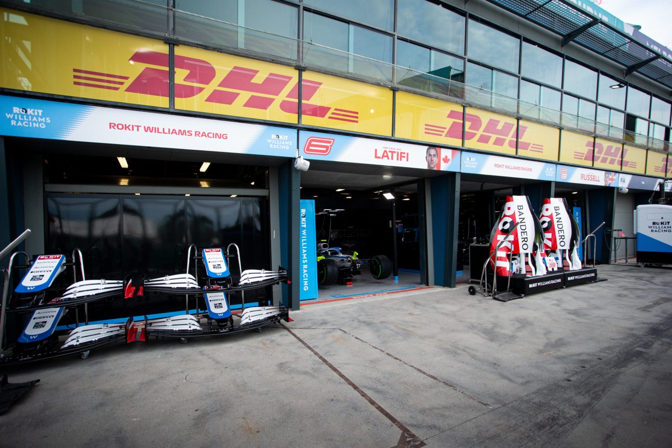 Williams Racing pit garages.
Australian Grand Prix, Friday 13th March 2020. Albert Park, Melbourne, Australia..