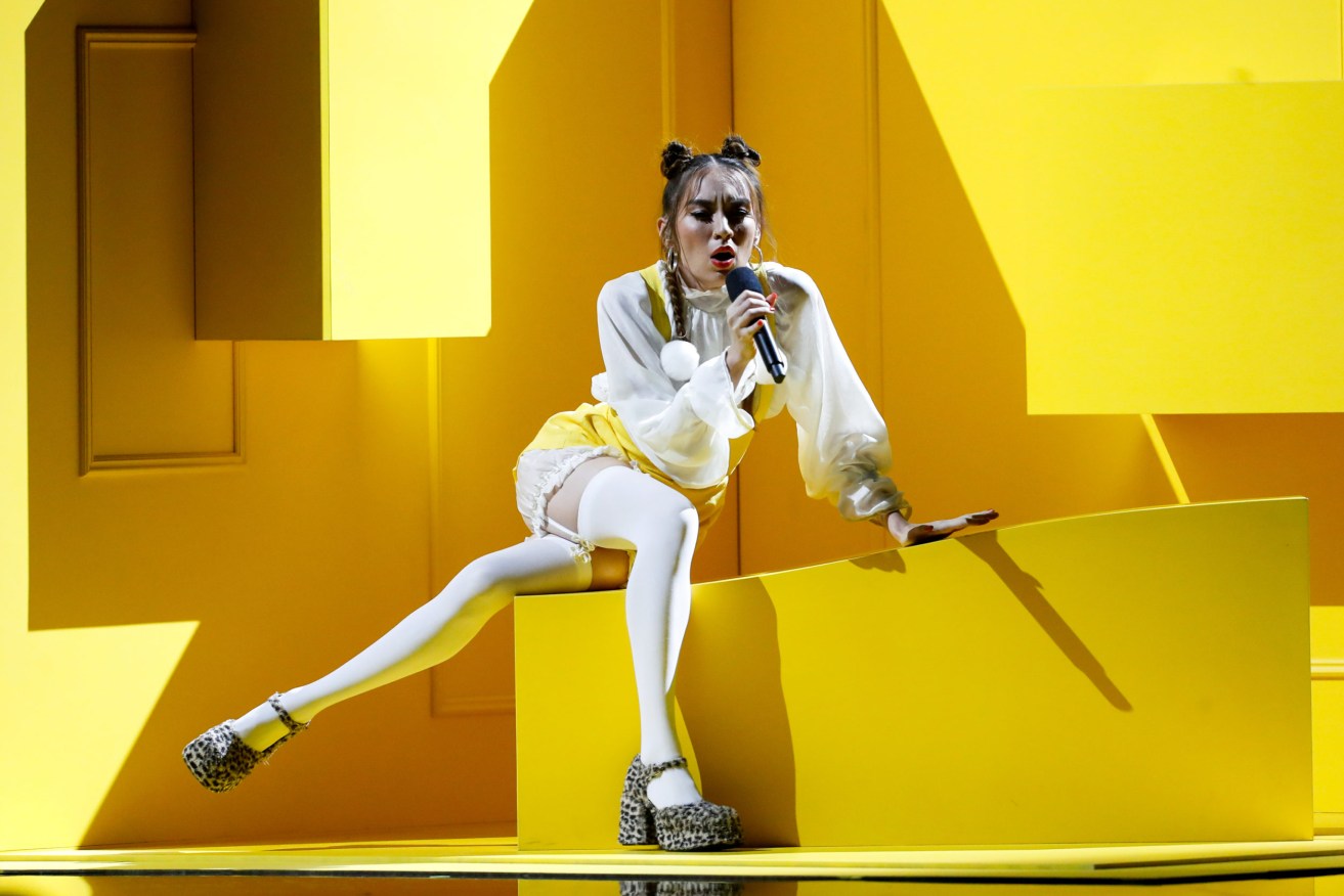 Jaguar Jonze performs Rabbit Hole during the 2020 Eurovision - Australia Decides final at the Gold Coast Convention and Exhibition Centre on the Gold Coast last month. (Photo: AAP Image/Regi Varghese) 
