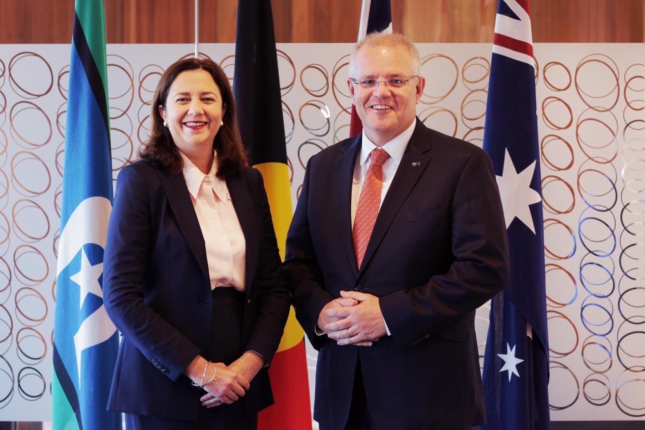 Queensland Premier Annastacia Palaszczuk and Prime Minister Scott Morrison.