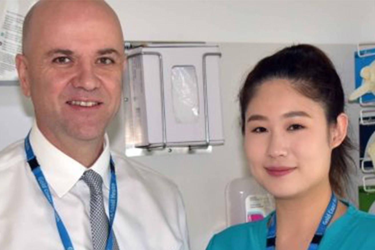 Gold Coast University Hospital staff John Gerrard and Catherine Li. (Photo: Source: GCUH)