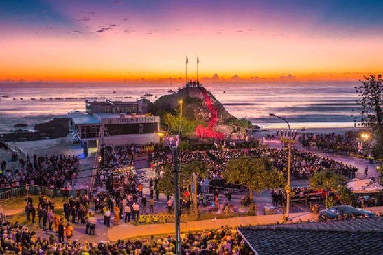 The Anzac Day dawn service at Currumbin can attract about 20,000 people. Photo: ABC licensed