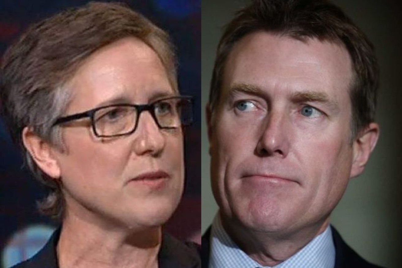 ACTU boss Sally McManus and Industrial Relations Minister Christian Porter.(ABC News)
