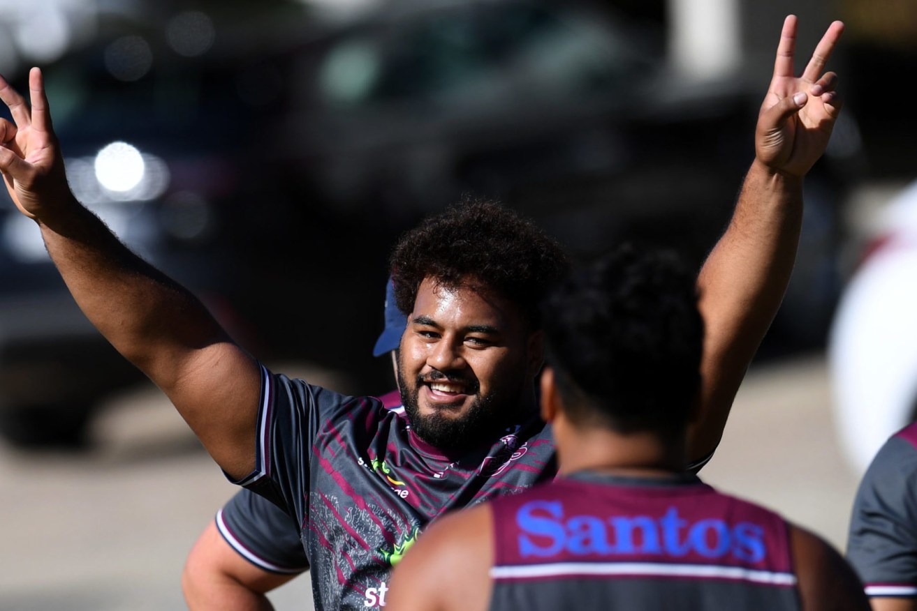 Senior Queensland Reds players such as Taniela Tupou, seen at training this week, have accepted a COVID-related pay cut to get the game back under way - but three young stars have broken ranks. (Photo: AAP Image/Dan Peled) 