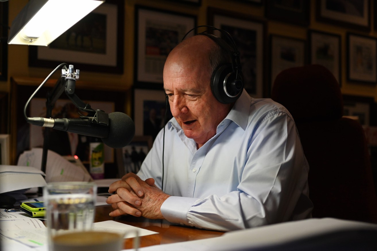 Broadcaster Alan Jones during his final breakfast show for 2GB from his home at Fitzroy Falls in the NSW Southern Highlands.  (Photo: AAP Image/Dean Lewins) 