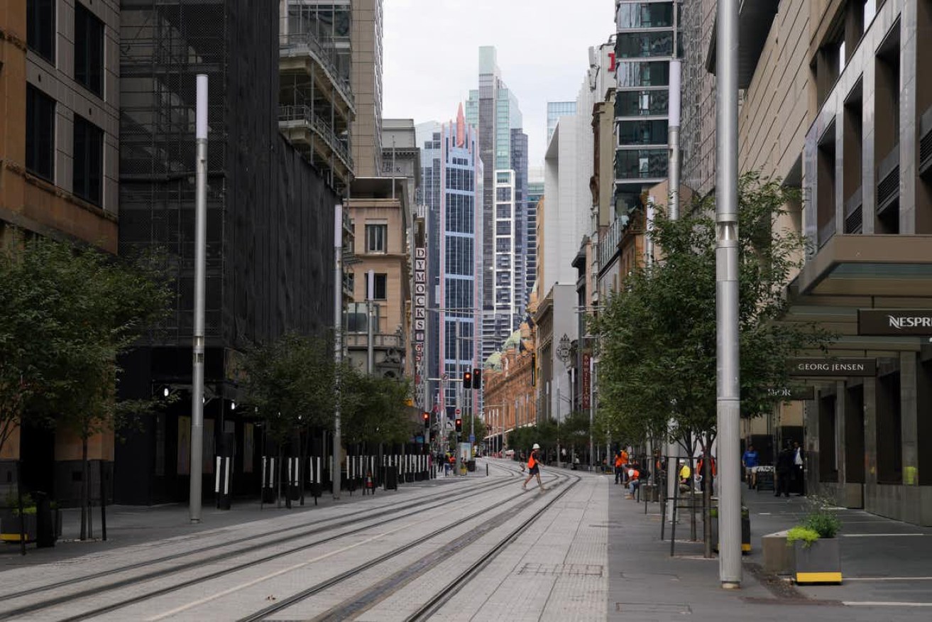 The centre of Sydney was eerily quiet at the peak of the pandemic in Australia. Loren Elliott/AAP