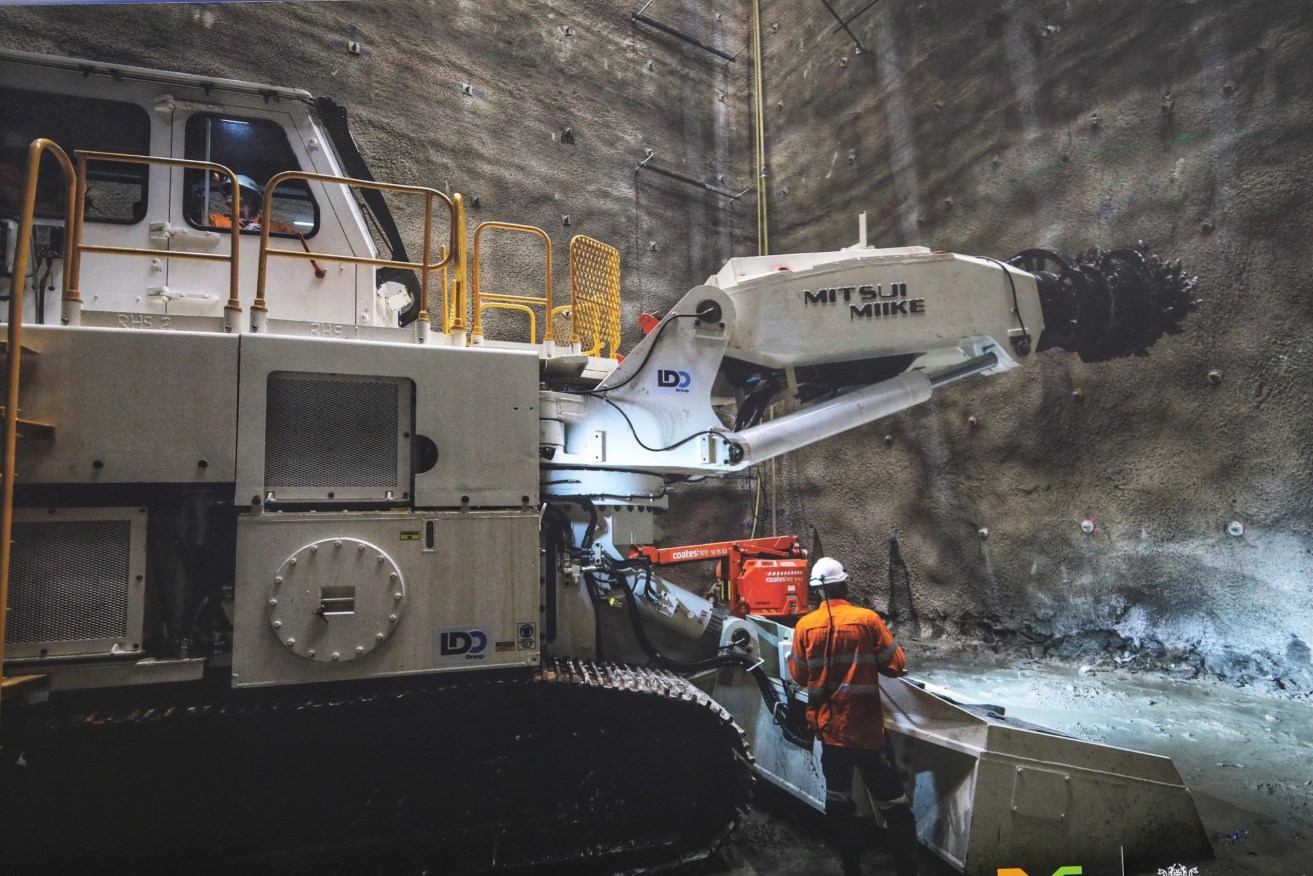 Tunnelling machines at Roma Street. (Source: Queensland Government)