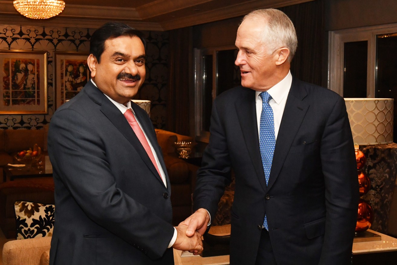 Gautum Adani with former Prime Minister Malcolm Turnbull