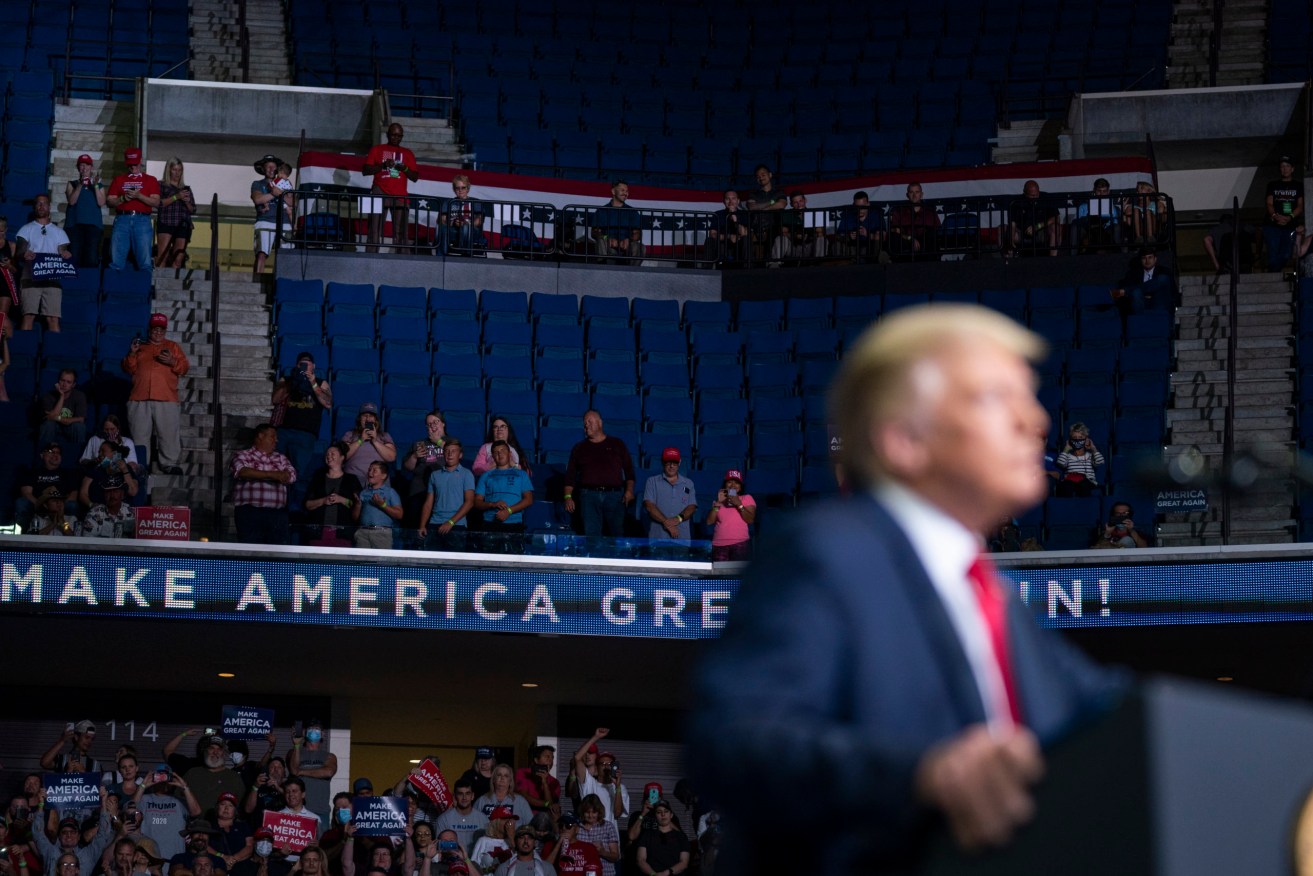 President Donald Trump's rally, in Tulsa Oklahoma, is being blamed for a spike in infections. (Photo: AP Photo/Evan Vucci)