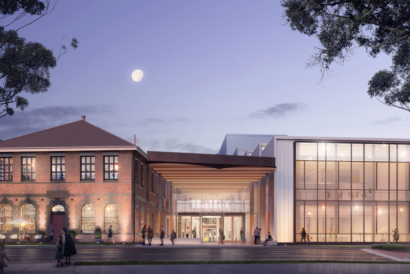 Architectural visualisation company Doug and Wolf's rendering of the exterior of the redeveloped Thomas Dixon Centre at West End. (Image: Supplied, Doug and Wolf)