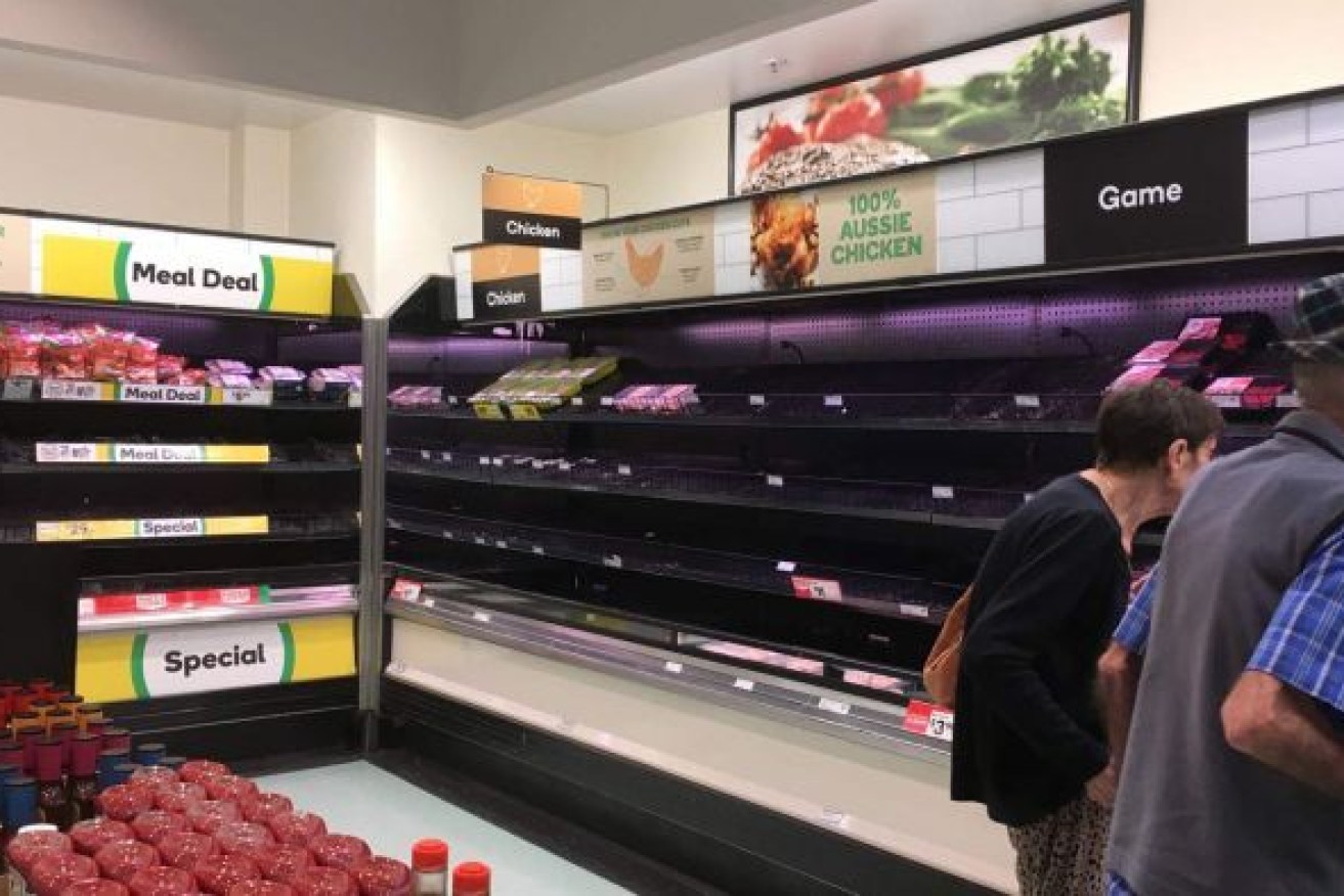 Empty supermarket shelves have nothing to do with our primary producers. Photo: ABC