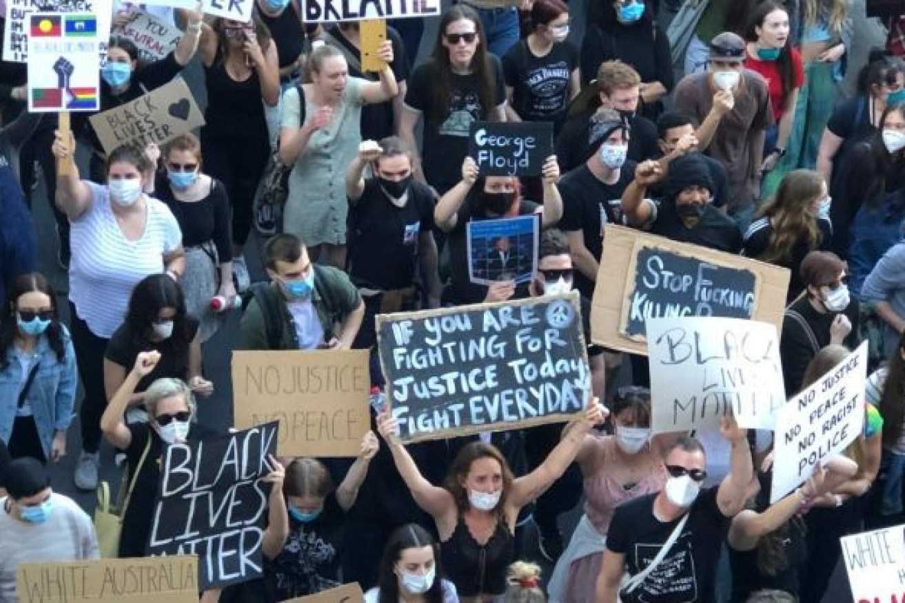 A Black Lives Matter protest in Brisbane in June.  (Photo: ABC)