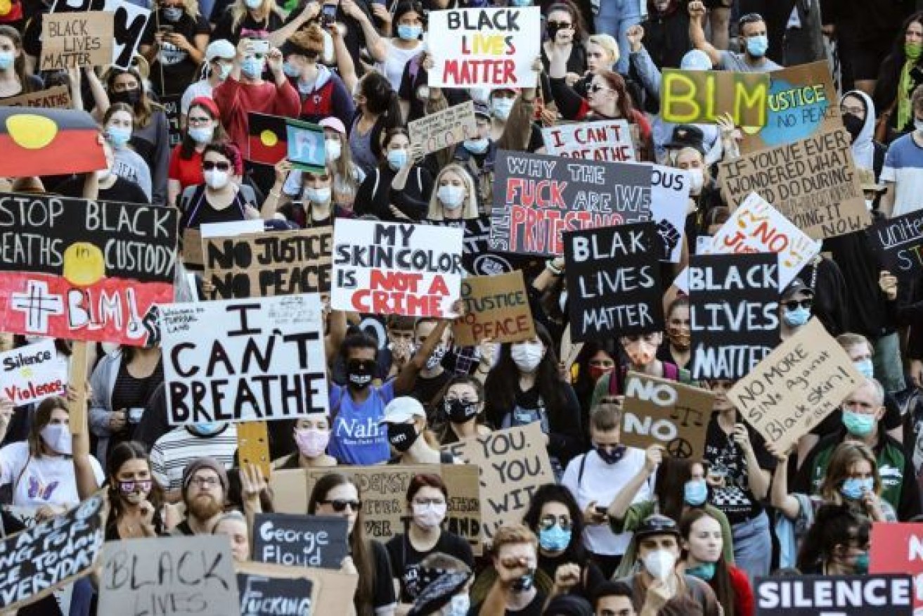 The weekend's Black Lives Matter protest was one of the biggest demonstrations Brisbane has ever seen. Photo: ABC