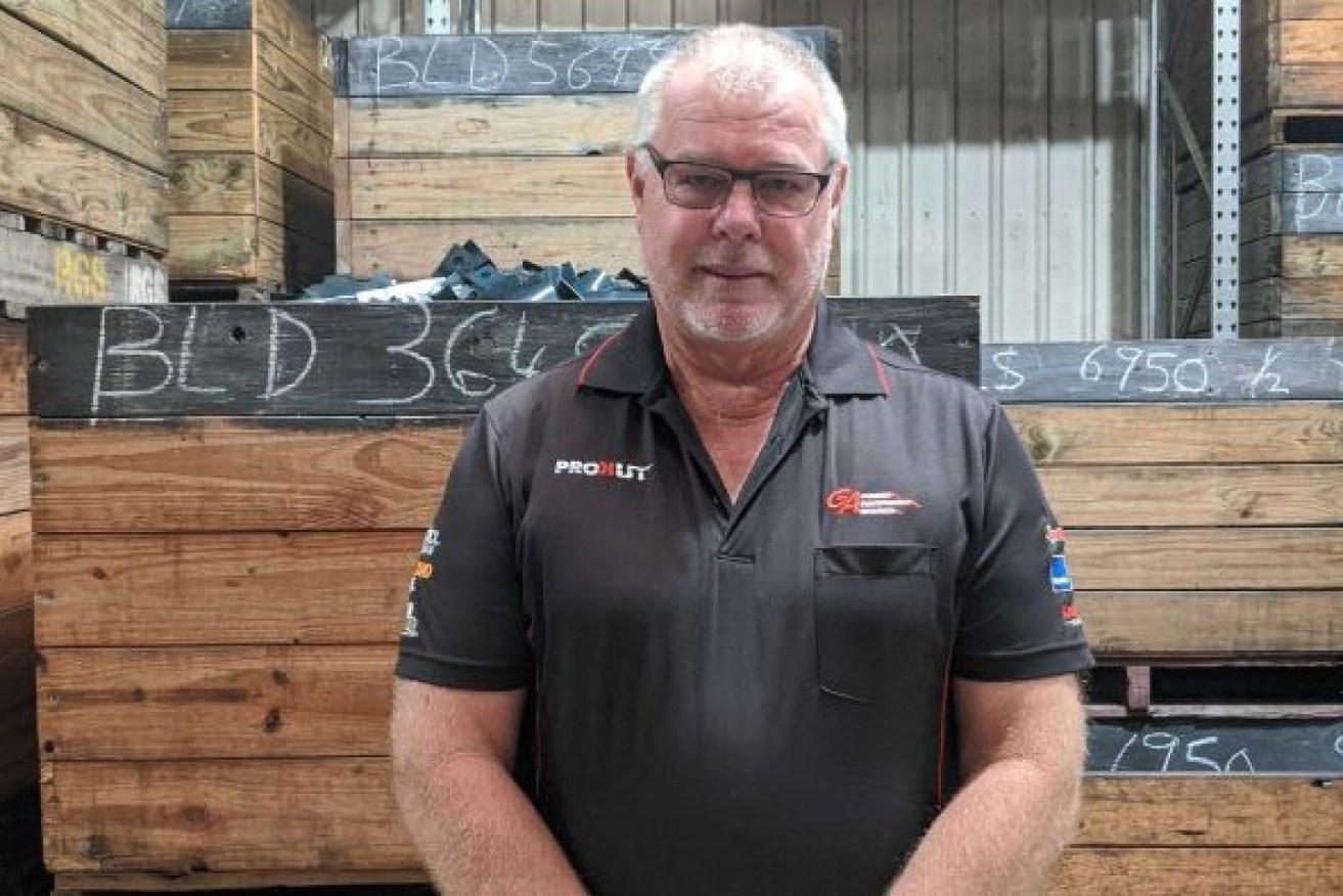Paul Gripske runs a family business that makes lawnmower blades, and says consumers are now asking for Australian-made products. (Photo: ABC)