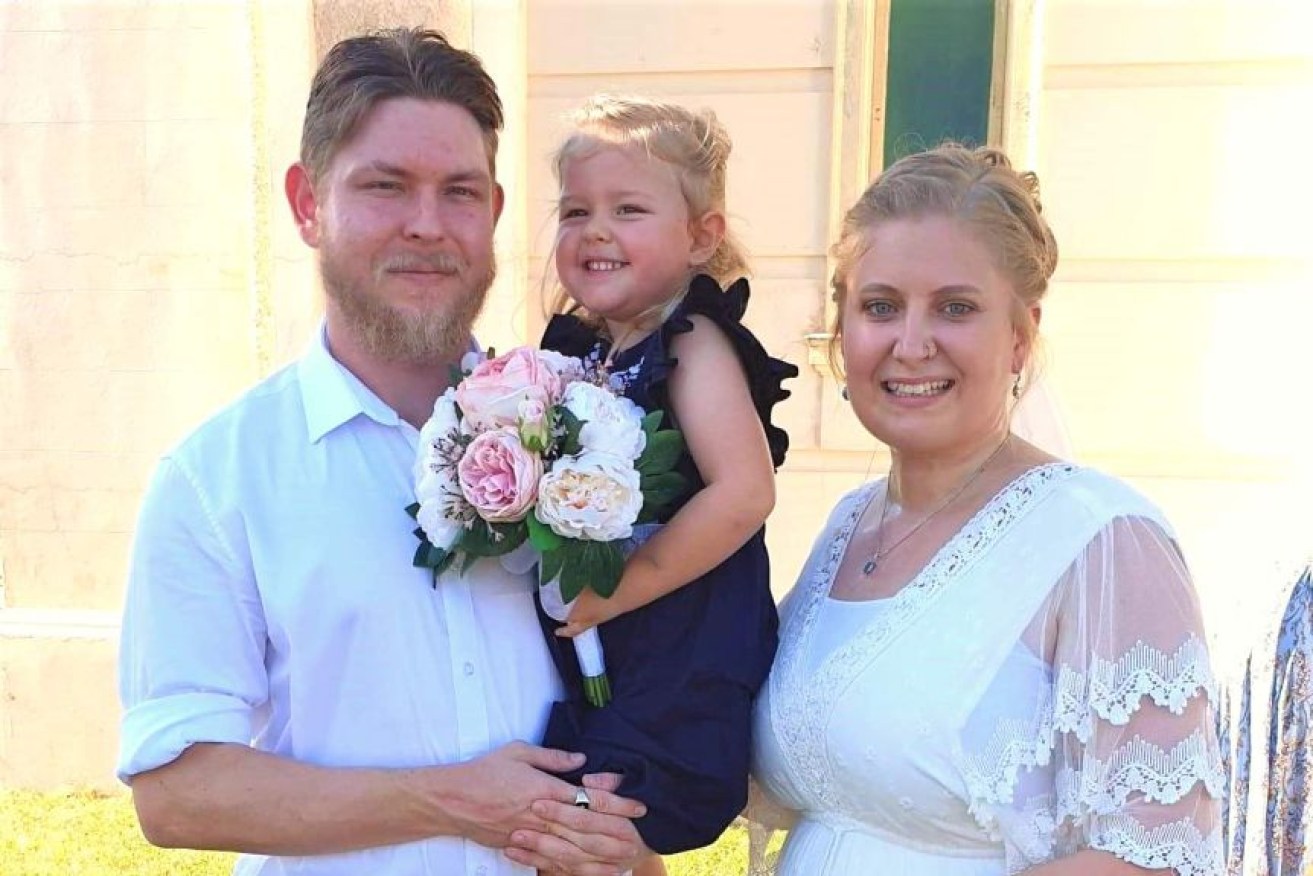 The Husson family was supposed to have 80 people at their wedding but revised the guest list down to two witnesses.(Photo: Supplied: Jacqueline Henry)


