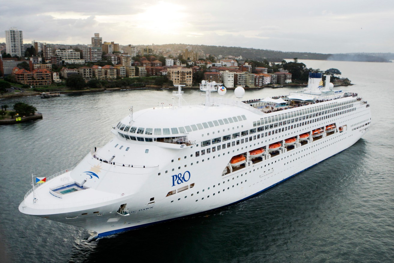 The cruise ship The Pacific Dawn may not return to its home port of Brisbane. (AP Photo/Rick Rycroft)