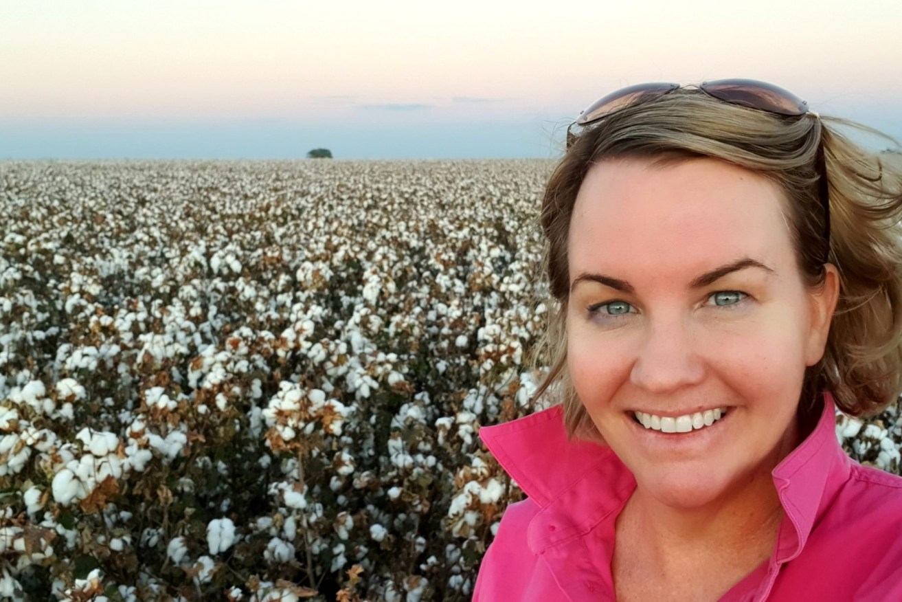 Renee Anderson, pictured on her family's cotton farm near Emerald just before harvest last month. (Photo: Supplied)