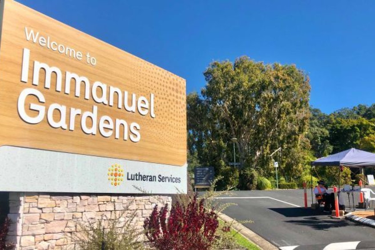 Immanuel Gardens at Buderim has a checkpoint to its retirement living and aged care facilities. (Photo: ABC)