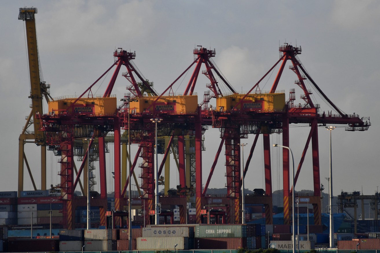 Port Botany shipping container terminal in Sydney. (Photo: AAP Image/Dean Lewins)
