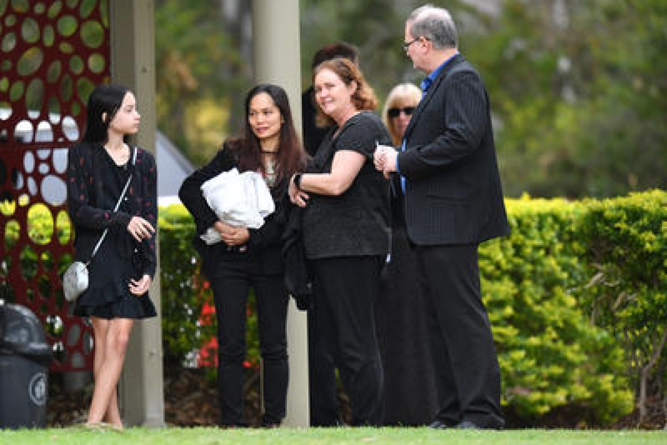 Family members at the funeral of Bernard Prendergast. (Photo: AAP)