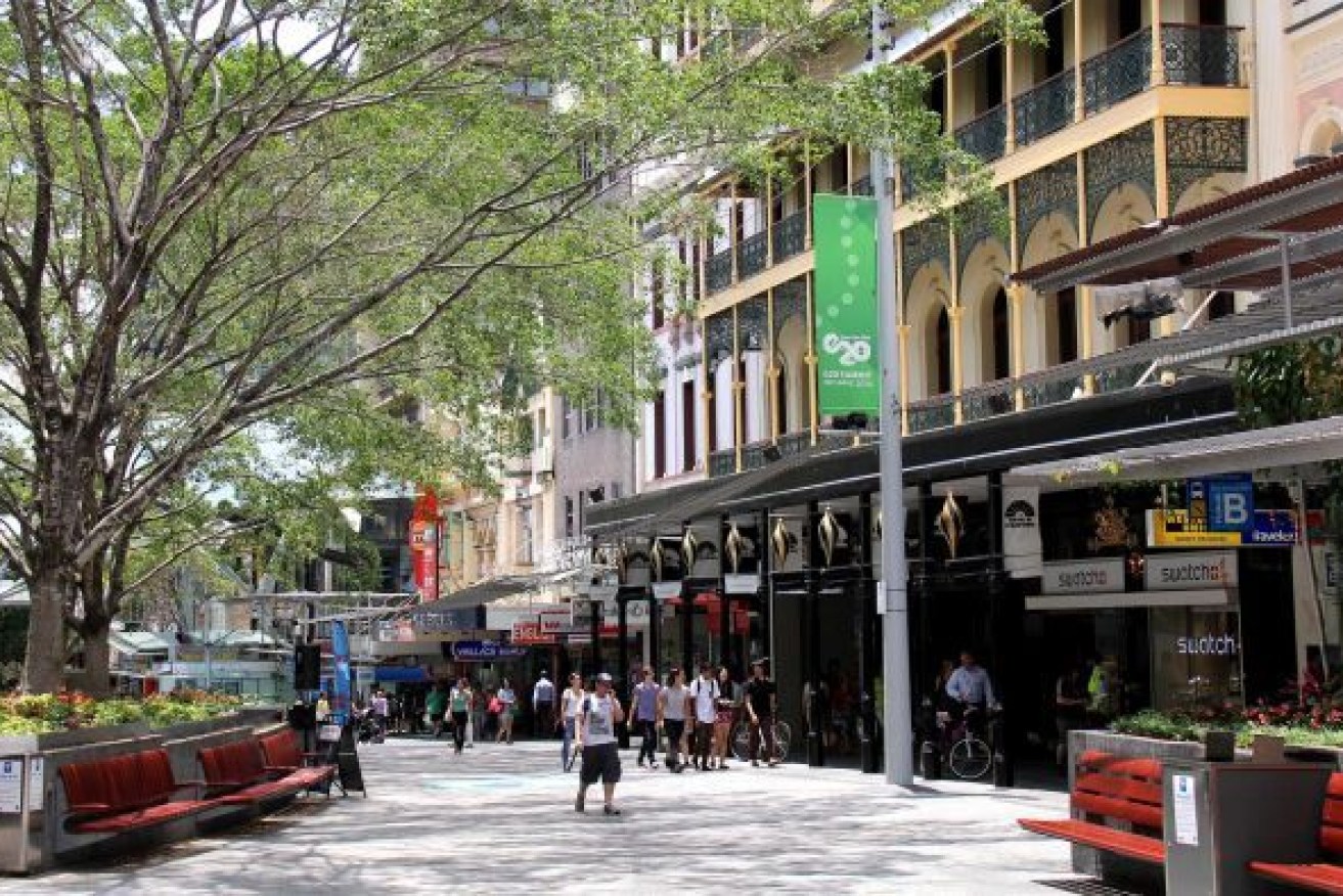 Police found a teenage boy with puncture wounds to his torso and back in Brisbane's Queen Street on Friday. Photo: ABC