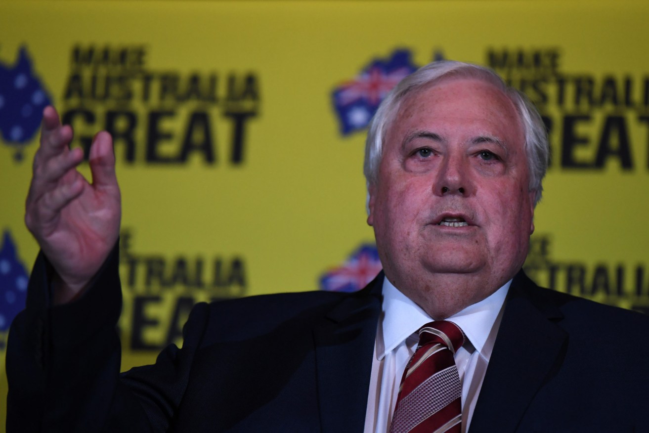 Clive Palmer failed to have an impact on the state election. (AAP Image/Dan Peled) 