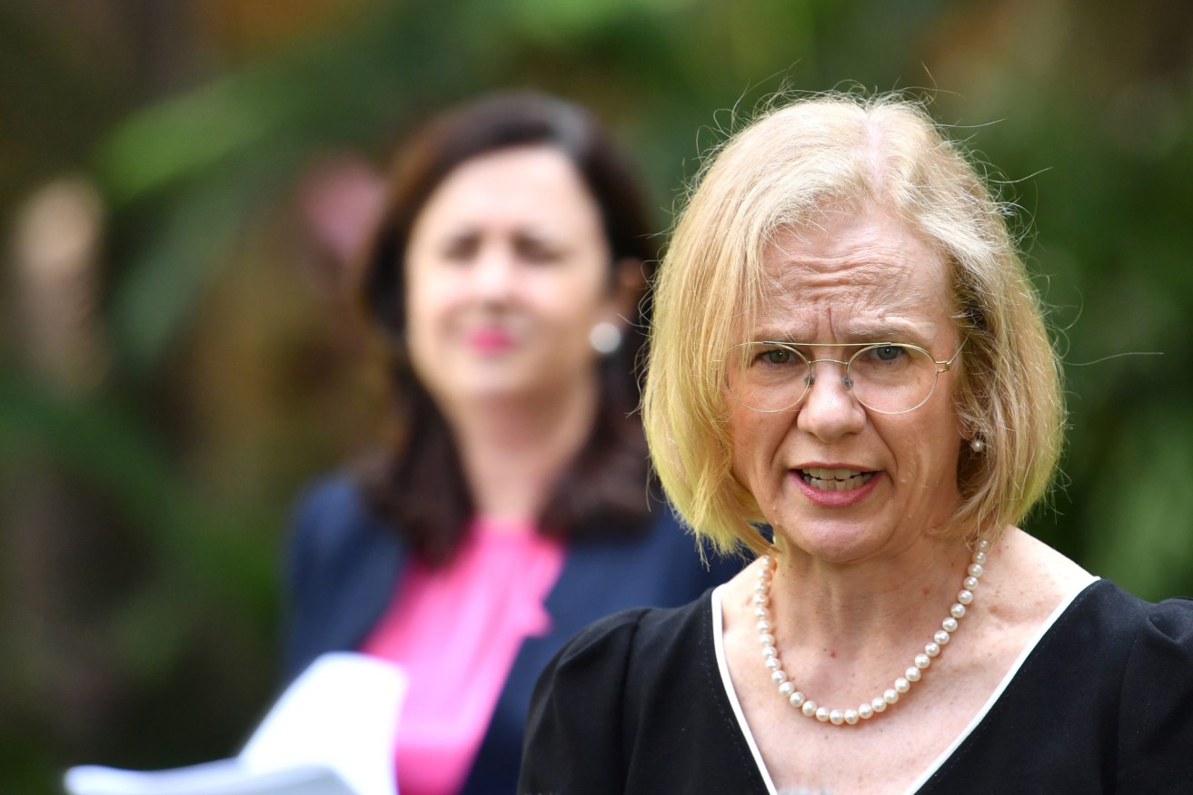 Premier Annastacia Palaszczuk has paid tribute in Parliament to Chief Health Officer Dr Jeannette Young. (Photo: AAP Image/Darren England) 