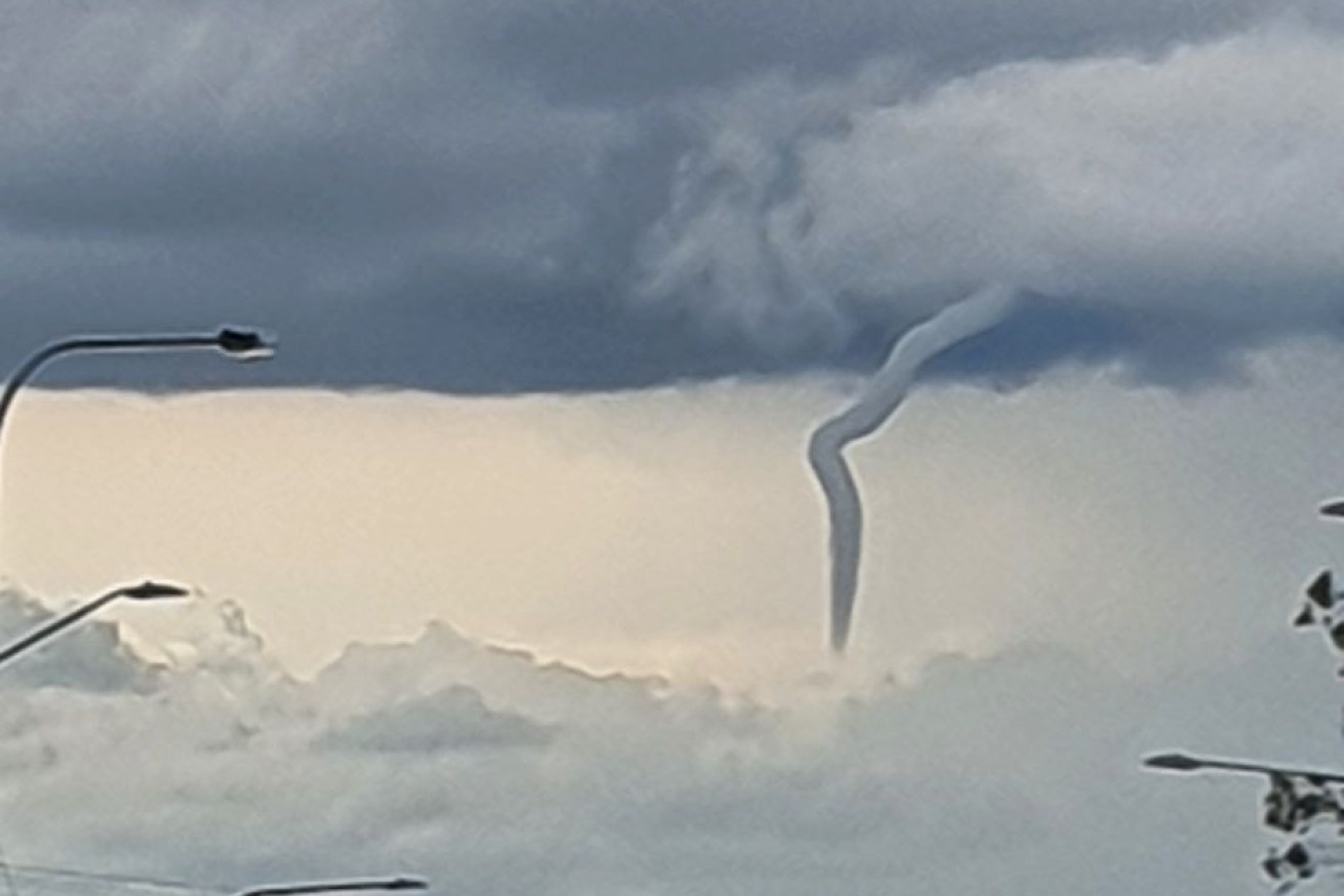 A cold-air funnel formation seen near Warwick (pic Carmel Farrell)