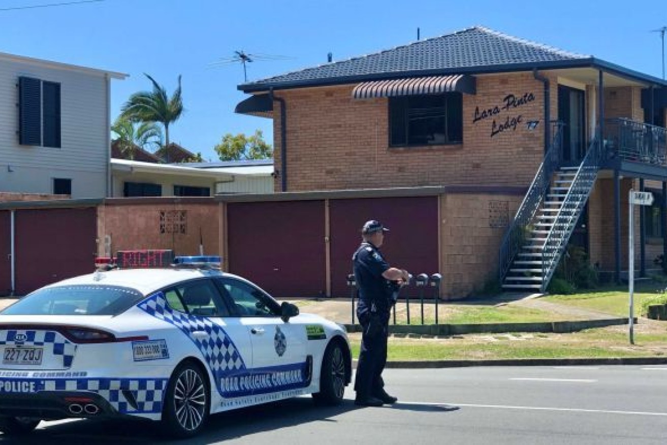 Officers were called to a property in Kelliher Street in Rothwell on Bribie Island yesterday after a woman was shot. (Photo: ABC)