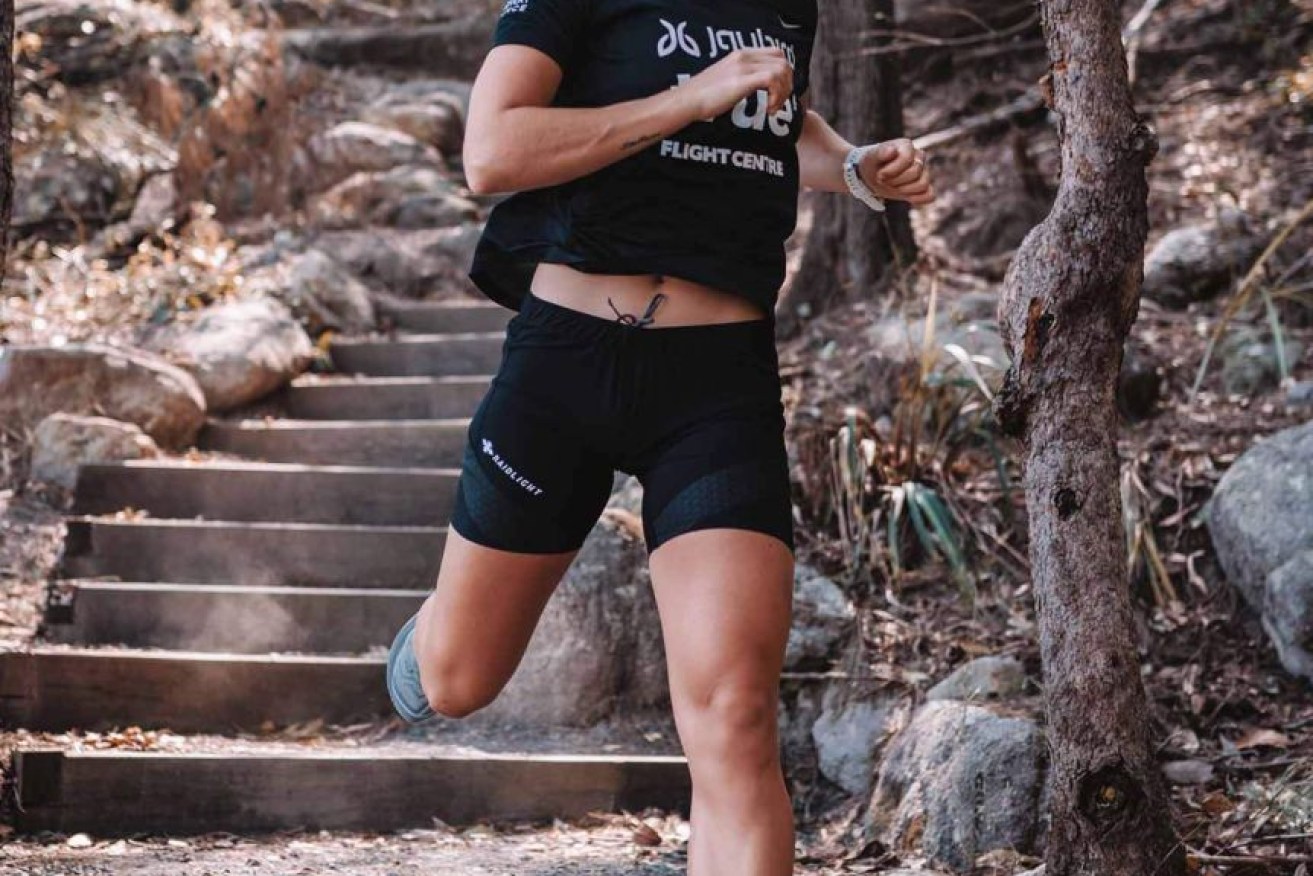 Ultramarathon runner Jacqui Bell is attempting to clock a record time for the 161 kilometre Brisbane Valley Rail Trail.(Supplied: Jac Lee Photography)