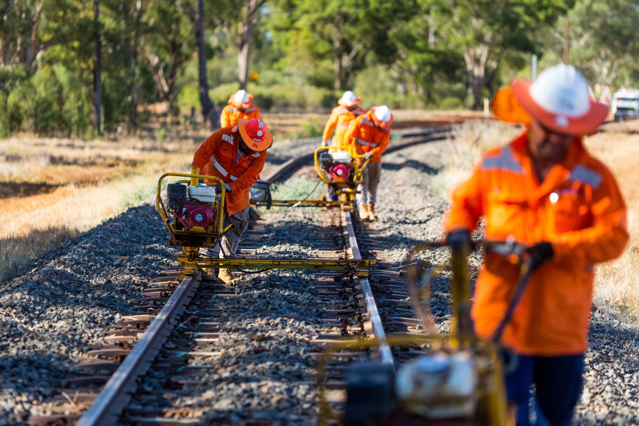 Workers on the Inland Rail project