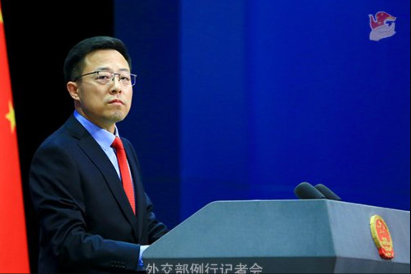 The Chinese official at the centre of the controversy. Zhao Lijian, a spokesman with China's foreign ministry. (Photo: ABC)