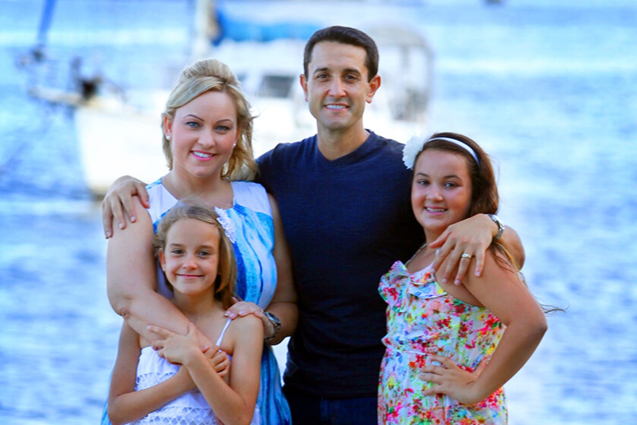 Queensland's likely new Opposition Leader, David Crisafulli, with his family on the Gold Coast (pic: Deb2020)