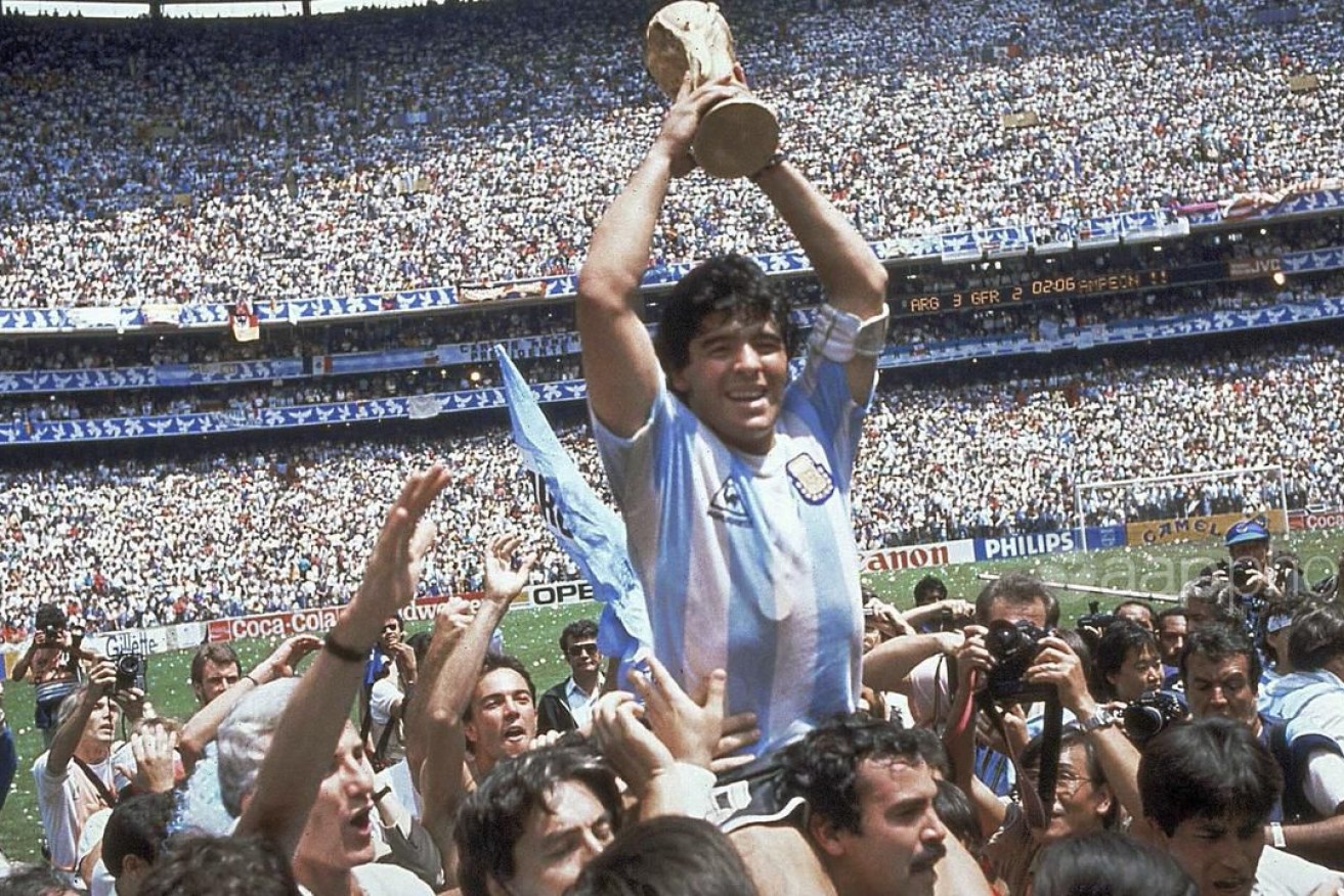Argentina's Diego Maradona, arguably the greatest footballer of all-time, has died at the age of 60. (AP PHOTO)