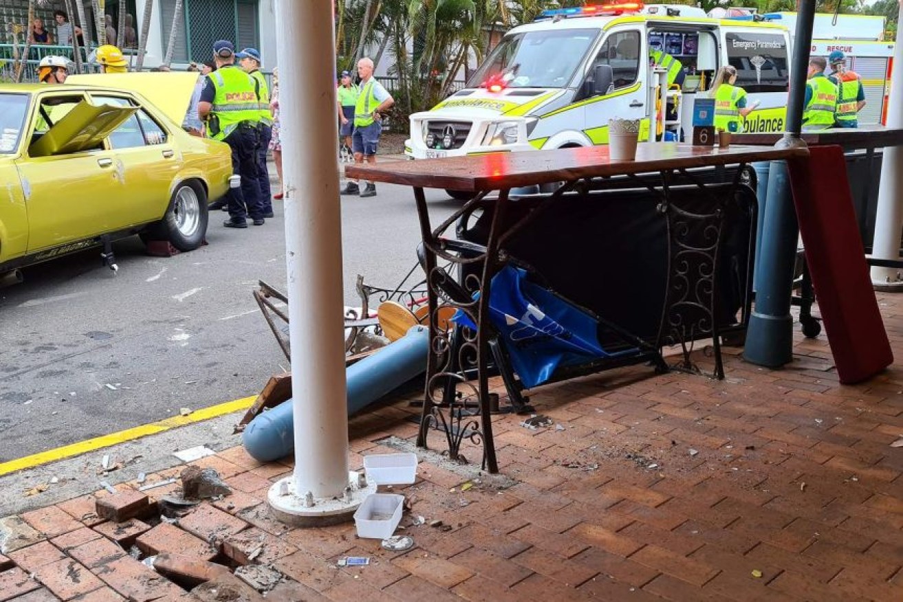 The outdoor dining of the restaurant was full at the time of the accident.(Supplied: Adam Lugg)
