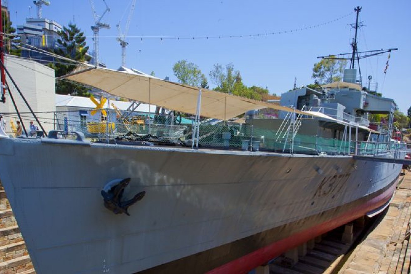 As one of the biggest maritime museums in the country, QMM is host to World War II Australian Navy frigate HMAS Diamantina.(Supplied: Queensland Maritime Museum)