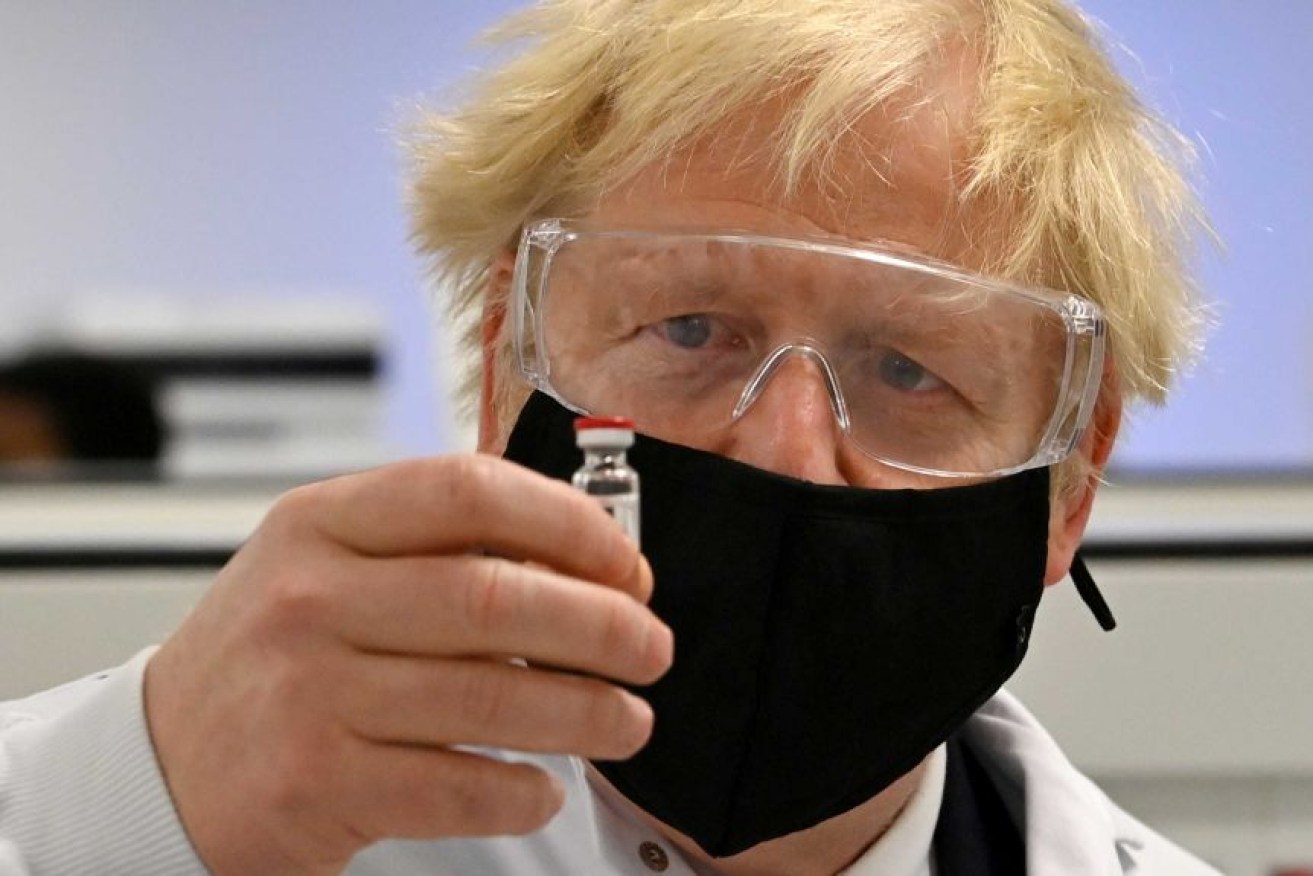 British Prime Minister Boris Johnson with the Pfizer-BioNTech vaccine. The Oxford AstraZenica candidate has returned transformational results. (Photo: ABC)
