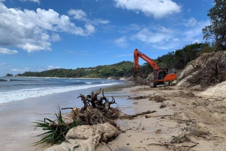 Battle to save Byron as king tides, 8m seas cause ‘massive erosion’