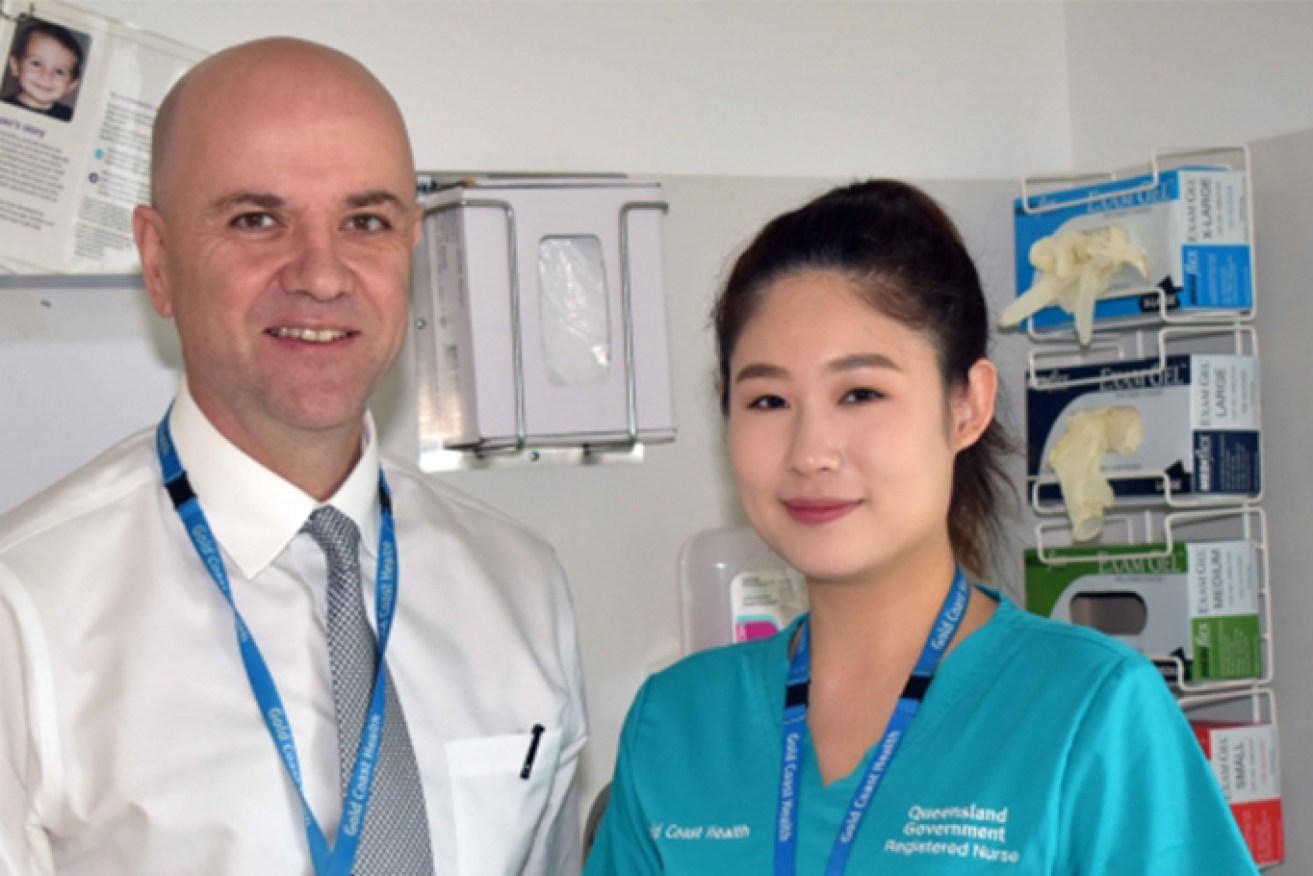 Dr John Gerrard and registered nurse Catherine Li. (Photo: Queensland Health)
