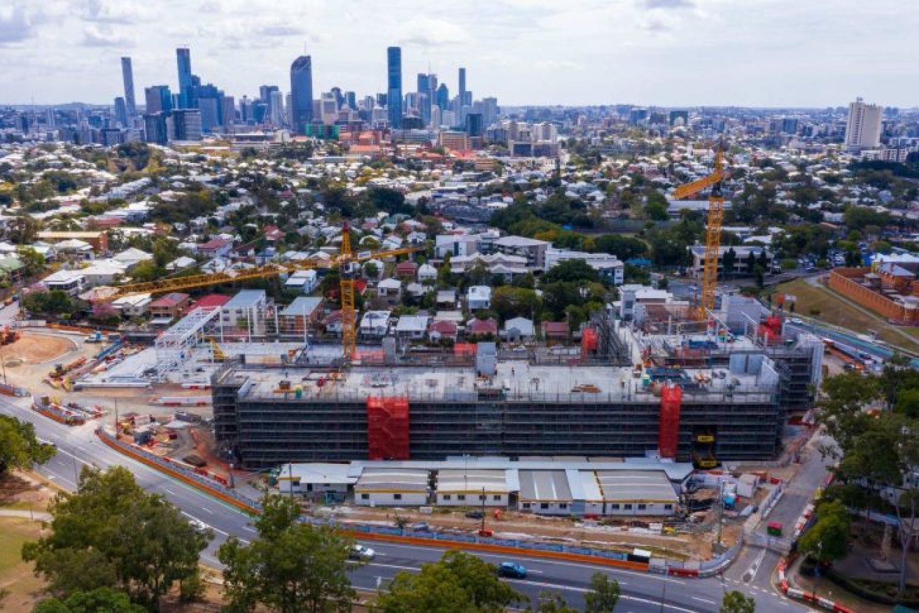 The noisy construction site in Brisbane's south. (Photo: ABC)