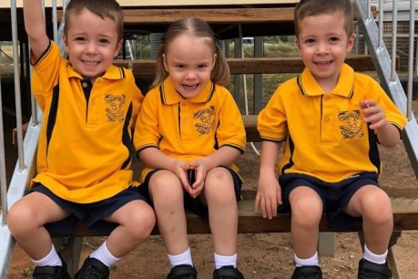 Tiny outback school has only three kindy students – they’re triplets — and their dad’s the principal