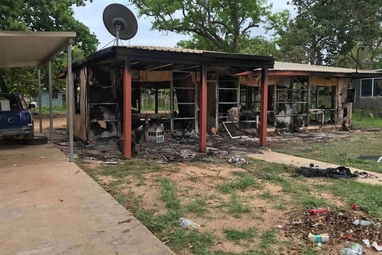At least six homes were set on fire in Aurukun following the alleged murder of a 37-year-old man. (Photo: AAP Image/Supplied by Queensland Police)