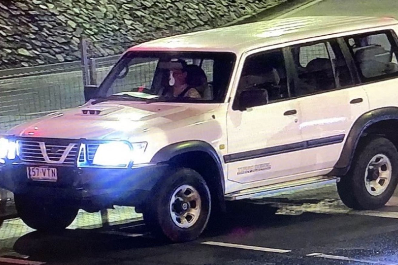 An image capture on CCTV showing Amy Schulkins in her Nissan Patrol the night she disappeared.