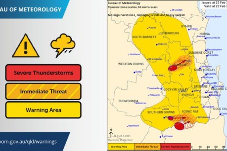 Severe storms bear down on south-east Queensland